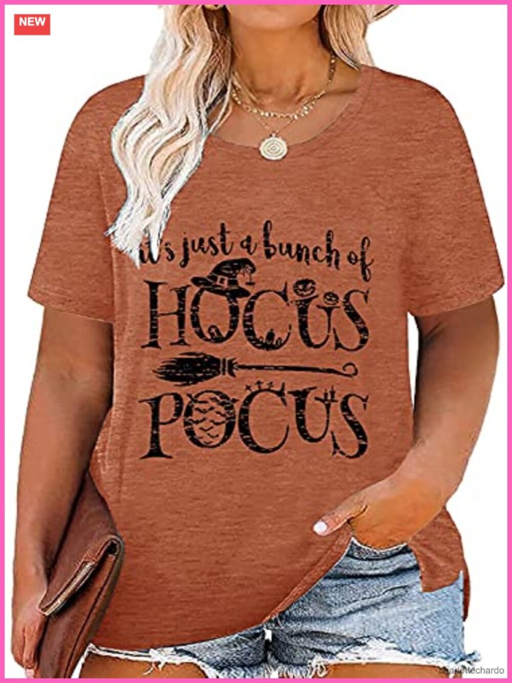 Plus Size Halloween Hocus Pocus Graphic Tee - Soft Rayon Blend Short Sleeve